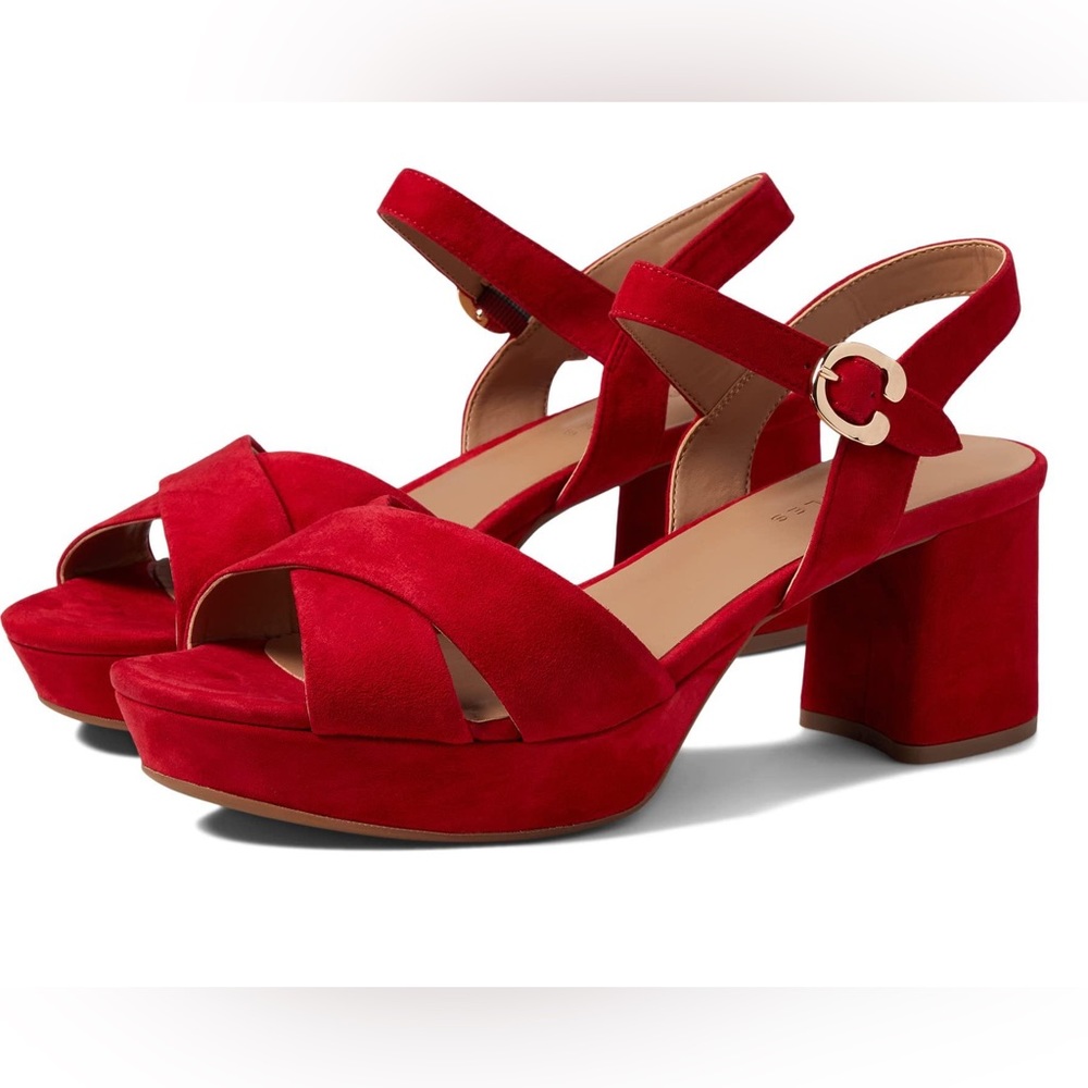 Aerosoles Cosmos platform in red suede